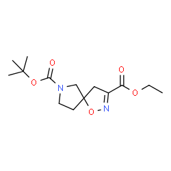 ChemSpider 2D Image | O7-tert-butyl O3-ethyl 1-oxa-2,7-diazaspiro[4.4]non-2-ene-3,7-dicarboxylate | C14H22N2O5