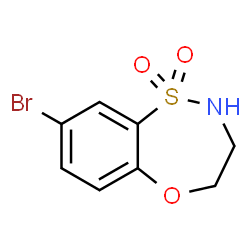 ChemSpider 2D Image | 8-Bromo-3,4-dihydro-2H-5,1,2-benzoxathiazepine 1,1-dioxide | C8H8BrNO3S