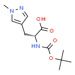 ChemSpider 2D Image | N-{[(2-Methyl-2-propanyl)oxy]carbonyl}-3-(1-methyl-1H-pyrazol-4-yl)-D-alanine | C12H19N3O4