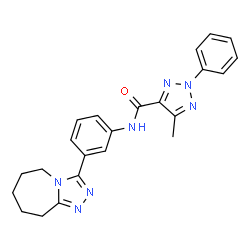 ChemSpider 2D Image | 5-Methyl-2-phenyl-N-[3-(6,7,8,9-tetrahydro-5H-[1,2,4]triazolo[4,3-a]azepin-3-yl)phenyl]-2H-1,2,3-triazole-4-carboxamide | C23H23N7O