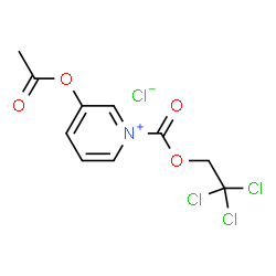 ChemSpider 2D Image | 3-Acetoxy-1-[(2,2,2-trichloroethoxy)carbonyl]pyridinium chloride | C10H9Cl4NO4