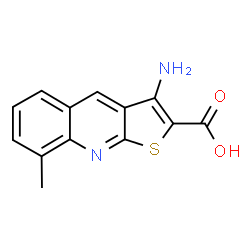 ChemSpider 2D Image | 3-Amino-8-methylthieno[2,3-b]quinoline-2-carboxylic acid | C13H10N2O2S