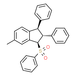 ChemSpider 2D Image | (1R,2R,3R)-5-Methyl-1,2-diphenyl-3-(phenylsulfonyl)indane | C28H24O2S
