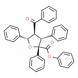 ChemSpider 2D Image | Phenyl (5S)-2,5-anhydro-4-benzoyl-3,4-dideoxy-2,3,5-triphenyl-D-xylonate | C36H28O4