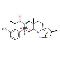 ChemSpider 2D Image | (3R,10R,12S,14S,17S,19S,21R)-8-Hydroxy-3,6,10,13,14,19-hexamethyl-24,27-dioxa-23-azaheptacyclo[11.10.3.1~17,21~.0~1,14~.0~3,12~.0~4,9~.0~17,23~]heptacosa-4,6,8-triene-11,25-dione | C30H39NO5
