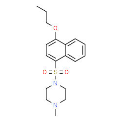 ChemSpider 2D Image | 1-Methyl-4-[(4-propoxy-1-naphthyl)sulfonyl]piperazine | C18H24N2O3S