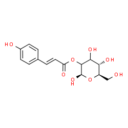 ChemSpider 2D Image | 2-O-[(2E)-3-(4-Hydroxyphenyl)-2-propenoyl]-beta-D-erythro-hexopyranose | C15H18O8