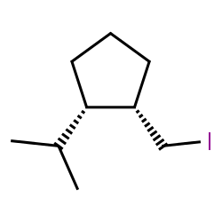 ChemSpider 2D Image | (1S,2S)-1-(Iodomethyl)-2-isopropylcyclopentane | C9H17I