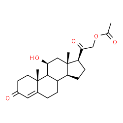 ChemSpider 2D Image | (8xi,9xi,11beta)-11-Hydroxy-3,20-dioxopregn-4-en-21-yl acetate | C23H32O5