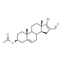 ChemSpider 2D Image | (3beta,8xi,9xi)-17-Bromo-16-formylandrosta-5,16-dien-3-yl acetate | C22H29BrO3