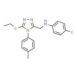 ChemSpider 2D Image | N-{[5-(Ethylsulfanyl)-4-(4-methylphenyl)-4H-1,2,4-triazol-3-yl]methyl}-4-fluoroaniline | C18H19FN4S