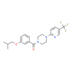 ChemSpider 2D Image | (3-Isobutoxyphenyl){4-[5-(trifluoromethyl)-2-pyridinyl]-1-piperazinyl}methanone | C21H24F3N3O2