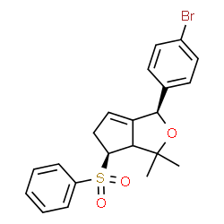 ChemSpider 2D Image | (1R,4S)-1-(4-Bromophenyl)-3,3-dimethyl-4-(phenylsulfonyl)-3,3a,4,5-tetrahydro-1H-cyclopenta[c]furan | C21H21BrO3S