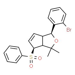 ChemSpider 2D Image | (1S,4S)-1-(2-Bromophenyl)-3,3-dimethyl-4-(phenylsulfonyl)-3,3a,4,6a-tetrahydro-1H-cyclopenta[c]furan | C21H21BrO3S