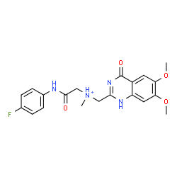 ChemSpider 2D Image | N-[(6,7-Dimethoxy-4-oxo-1,4-dihydro-2-quinazolinyl)methyl]-2-[(4-fluorophenyl)amino]-N-methyl-2-oxoethanaminium | C20H22FN4O4