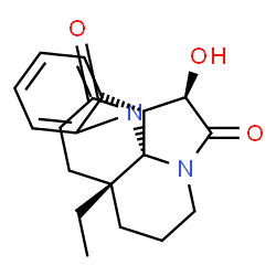 ChemSpider 2D Image | (5R,5aS,12aR,12bS)-12a-Ethyl-5-hydroxy-1,2,3,5,5a,11,12,12a-octahydro-4H,10H-3a,9b-diazaindeno[7,1-jk]fluorene-4,10-dione | C19H22N2O3