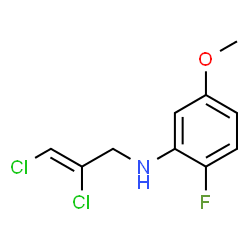 ChemSpider 2D Image | N-[(2Z)-2,3-Dichloro-2-propen-1-yl]-2-fluoro-5-methoxyaniline | C10H10Cl2FNO