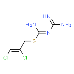 ChemSpider 2D Image | (2Z)-2,3-Dichloro-2-propen-1-yl N'-carbamimidoylcarbamimidothioate | C5H8Cl2N4S