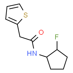 ChemSpider 2D Image | N-(2-Fluorocyclopentyl)-2-(2-thienyl)acetamide | C11H14FNOS
