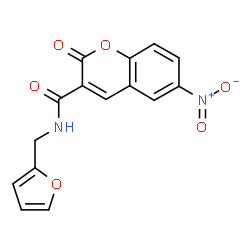 ChemSpider 2D Image | N-(2-Furylmethyl)-6-nitro-2-oxo-2H-chromene-3-carboxamide | C15H10N2O6