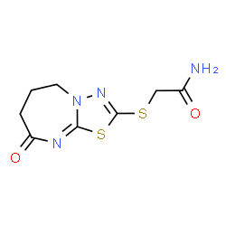 ChemSpider 2D Image | 2-[(8-Oxo-5,6,7,8-tetrahydro[1,3,4]thiadiazolo[3,2-a][1,3]diazepin-2-yl)sulfanyl]acetamide | C8H10N4O2S2
