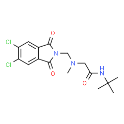 ChemSpider 2D Image | N~2~-[(5,6-Dichloro-1,3-dioxo-1,3-dihydro-2H-isoindol-2-yl)methyl]-N~2~-methyl-N-(2-methyl-2-propanyl)glycinamide | C16H19Cl2N3O3