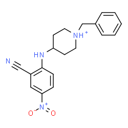 ChemSpider 2D Image | 1-Benzyl-4-[(2-cyano-4-nitrophenyl)amino]piperidinium | C19H21N4O2