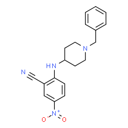 ChemSpider 2D Image | 2-[(1-Benzyl-4-piperidinyl)amino]-5-nitrobenzonitrile | C19H20N4O2