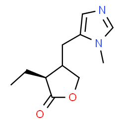 ChemSpider 2D Image | (3S)-3-Ethyl-4-[(1-methyl-1H-imidazol-5-yl)methyl]dihydro-2(3H)-furanone | C11H16N2O2