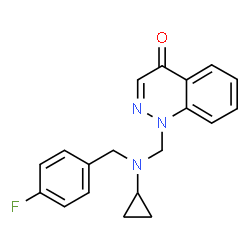 ChemSpider 2D Image | 1-{[Cyclopropyl(4-fluorobenzyl)amino]methyl}-4(1H)-cinnolinone | C19H18FN3O