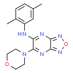 ChemSpider 2D Image | N-(2,5-Dimethylphenyl)-6-(4-morpholinyl)[1,2,5]oxadiazolo[3,4-b]pyrazin-5-amine | C16H18N6O2