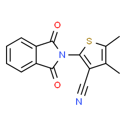 ChemSpider 2D Image | 2-(1,3-Dioxo-1,3-dihydro-2H-isoindol-2-yl)-4,5-dimethyl-3-thiophenecarbonitrile | C15H10N2O2S