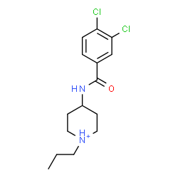 ChemSpider 2D Image | 4-[(3,4-Dichlorobenzoyl)amino]-1-propylpiperidinium | C15H21Cl2N2O