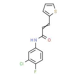 ChemSpider 2D Image | N-(3-Chloro-4-fluorophenyl)-3-(2-thienyl)acrylamide | C13H9ClFNOS