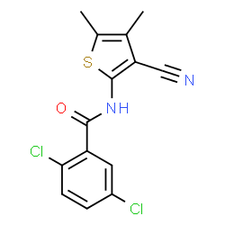 ChemSpider 2D Image | 2,5-Dichloro-N-(3-cyano-4,5-dimethyl-2-thienyl)benzamide | C14H10Cl2N2OS