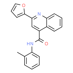 ChemSpider 2D Image | 2-(2-Furyl)-N-(2-methylphenyl)-4-quinolinecarboxamide | C21H16N2O2