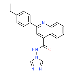 ChemSpider 2D Image | 2-(4-Ethylphenyl)-N-(4H-1,2,4-triazol-4-yl)-4-quinolinecarboxamide | C20H17N5O