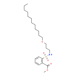 ChemSpider 2D Image | Methyl 2-{[3-(dodecyloxy)propyl]sulfamoyl}benzoate | C23H39NO5S