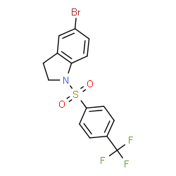 ChemSpider 2D Image | 5-Bromo-1-{[4-(trifluoromethyl)phenyl]sulfonyl}indoline | C15H11BrF3NO2S