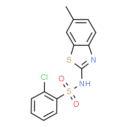 ChemSpider 2D Image | 2-Chloro-N-(6-methyl-1,3-benzothiazol-2-yl)benzenesulfonamide | C14H11ClN2O2S2