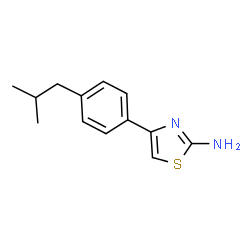 ChemSpider 2D Image | 4-(4-Isobutylphenyl)thiazol-2-amine | C13H16N2S