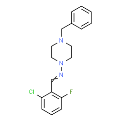 ChemSpider 2D Image | N-(4-Benzyl-1-piperazinyl)-1-(2-chloro-6-fluorophenyl)methanimine | C18H19ClFN3