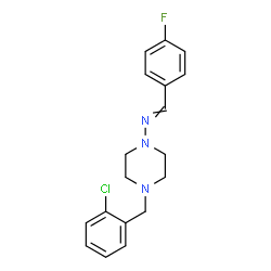 ChemSpider 2D Image | 4-(2-Chlorobenzyl)-N-(4-fluorobenzylidene)piperazin-1-amine | C18H19ClFN3