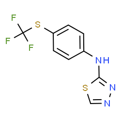 ChemSpider 2D Image | N-{4-[(Trifluoromethyl)sulfanyl]phenyl}-1,3,4-thiadiazol-2-amine | C9H6F3N3S2