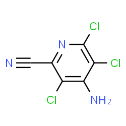 ChemSpider 2D Image | 4-Amino-3,5,6-trichloro-2-pyridinecarbonitrile | C6H2Cl3N3