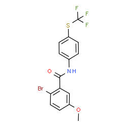 ChemSpider 2D Image | 2-Bromo-5-methoxy-N-{4-[(trifluoromethyl)sulfanyl]phenyl}benzamide | C15H11BrF3NO2S