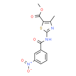 ChemSpider 2D Image | Methyl 4-methyl-2-[(3-nitrobenzoyl)amino]-1,3-thiazole-5-carboxylate | C13H11N3O5S