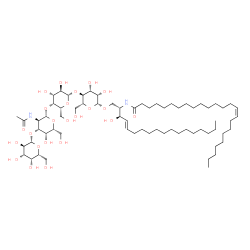 ChemSpider 2D Image | (15Z)-N-[(2S,3R,4E)-1-{[beta-D-Galactopyranosyl-(1->3)-2-acetamido-2-deoxy-beta-D-galactopyranosyl-(1->4)-beta-D-galactopyranosyl-(1->4)-beta-D-mannopyranosyl]oxy}-3-hydroxy-4-octadecen-2-yl]-15-tetra
cosenamide | C68H124N2O23