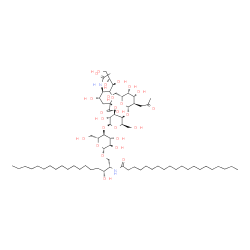 ChemSpider 2D Image | (2S,3R)-3-Hydroxy-2-(icosanoylamino)octadecyl 5-acetamido-3,5-dideoxy-6-[(1R,2R)-1,2,3-trihydroxypropyl]-beta-L-threo-hex-2-ulopyranonosyl-(2->3)-[2-deoxy-2-(2-oxopropyl)-beta-D-galactopyranosyl-(1->4
)]-beta-D-galactopyranosyl-(1->4)-beta-D-glucopyranoside | C70H128N2O26
