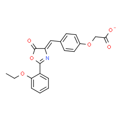 ChemSpider 2D Image | (4-{(Z)-[2-(2-Ethoxyphenyl)-5-oxo-1,3-oxazol-4(5H)-ylidene]methyl}phenoxy)acetate | C20H16NO6